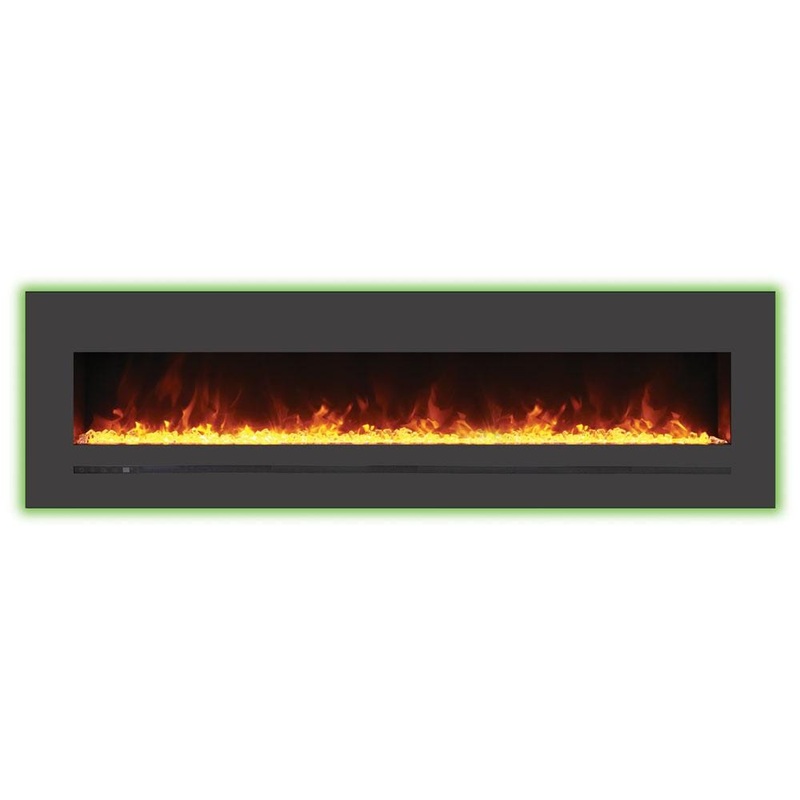Amantii Wall/Flush-Mount 72" Electric Fireplace w/ Steel Surround