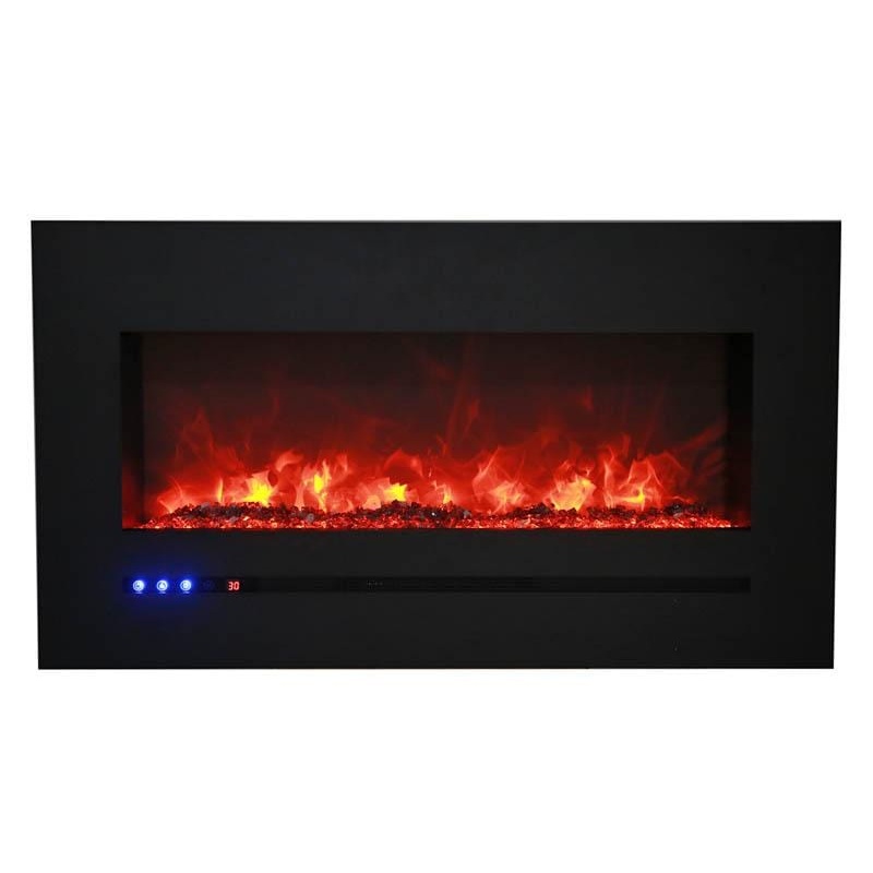 Amantii Wall/Flush-Mount 88" Electric Fireplace w/ Steel Surround