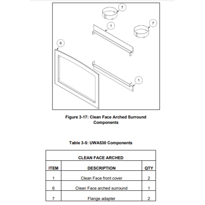 Ambiance Fireplaces Arched Clean Face Kit - UWA530