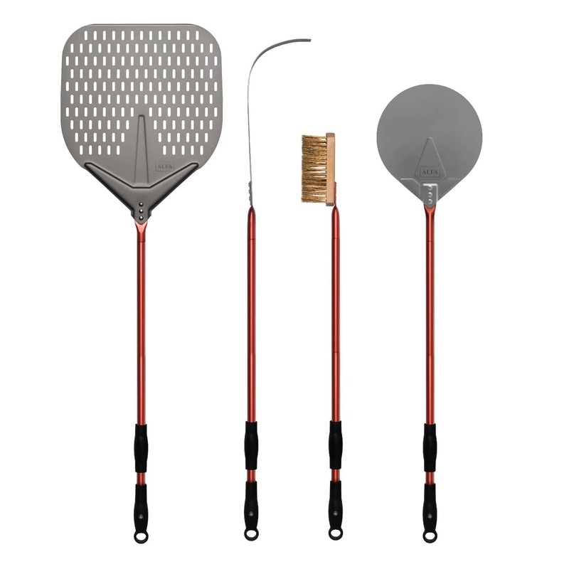 Alfa 36" 4-Piece Pizza Peel Set (Red) - AC-4PSET36RD