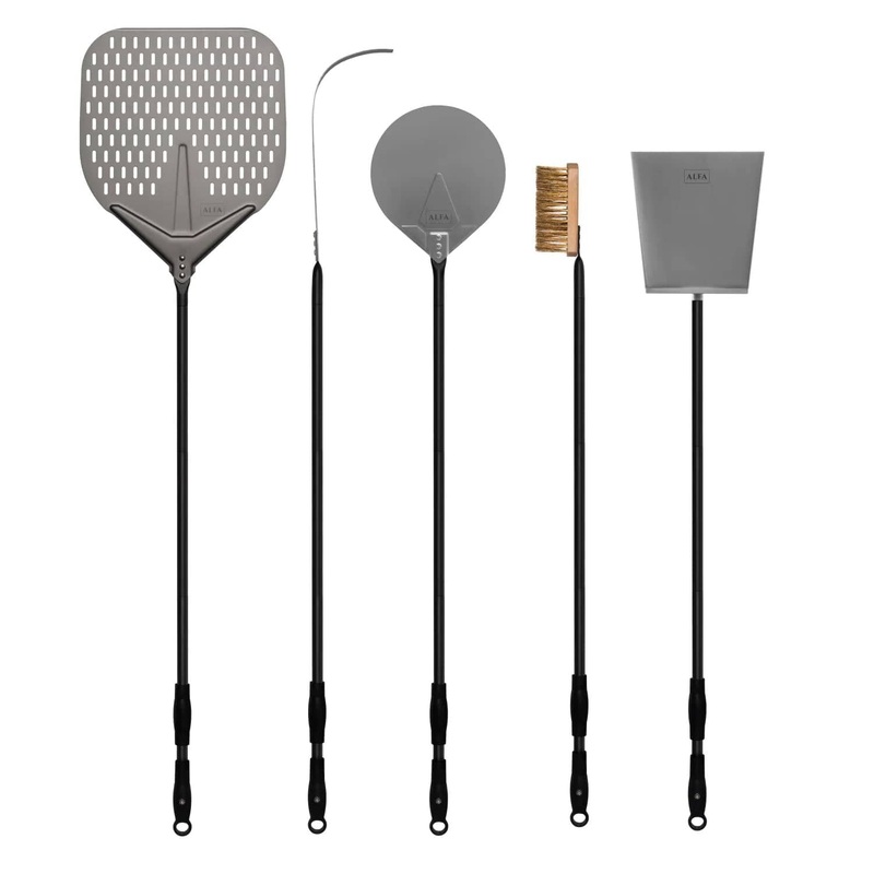 Alfa 48" 5-Piece Pizza Peel Set (Black) - AC-5PSET48BK