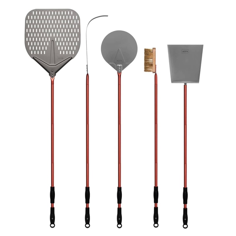 Alfa 48" 5-Piece Pizza Peel Set (Red) - AC-5PSET48RD