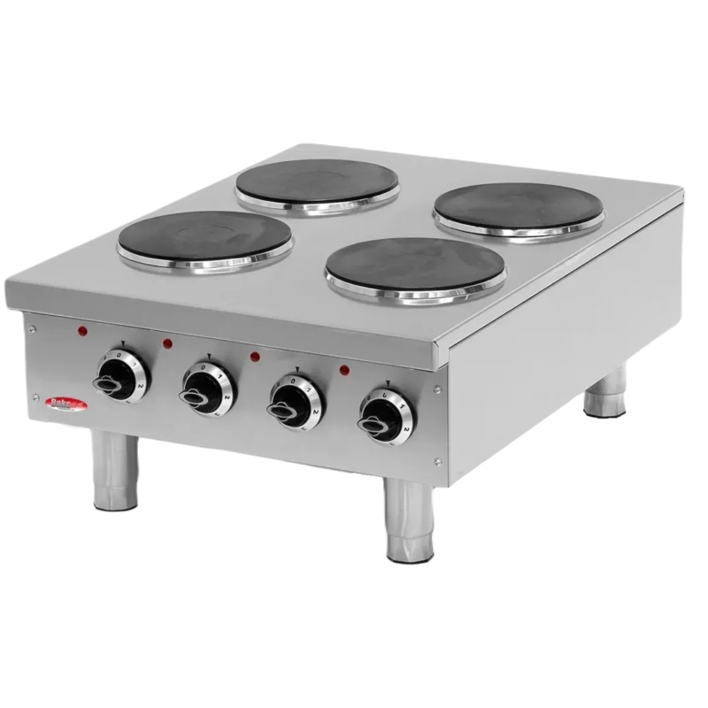 Bakemax - Stainless Steel Countertop Electric Hot Plate with 4 Burners - BMPLS7KE020