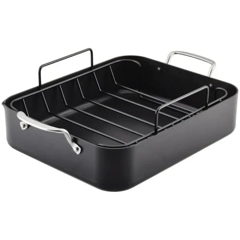 KitchenAid - 13" x 15.75" Hard Anodized Roaster with Removable Non-Stick Rack - 84806-TF05