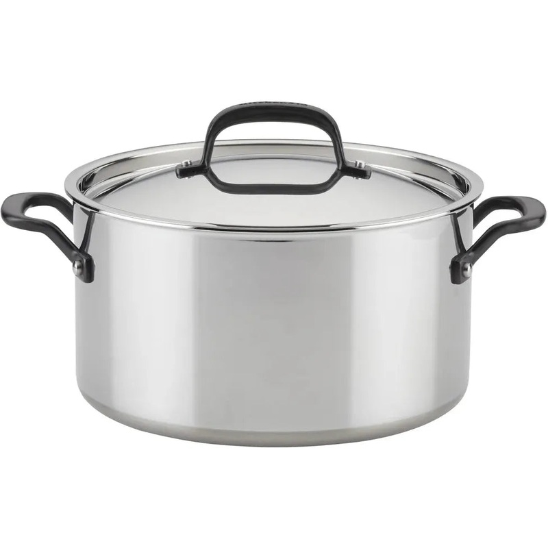 KitchenAid - 8 QT 5-Ply Clad Stainless Steel Stockpot with Lid - 30002-TF05