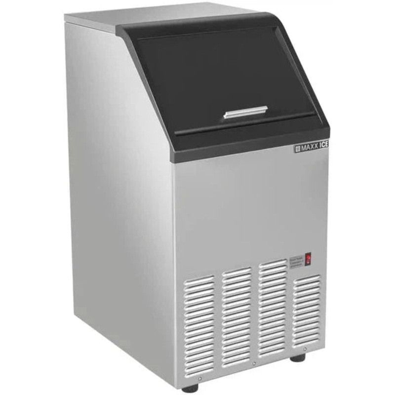 Maxx Cold - 100 lb Stainless Steel Bullet-Cube Self-Contained Ice Machine - MIM100