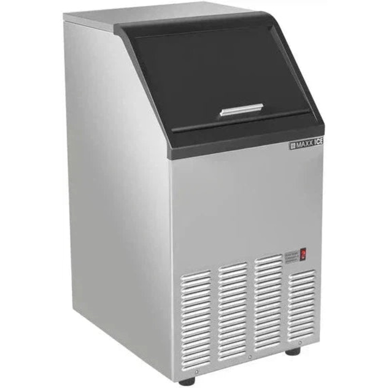 Maxx Cold - 130 lb Stainless Steel Bullet-Cube Self-Contained Ice Machine - MIM130