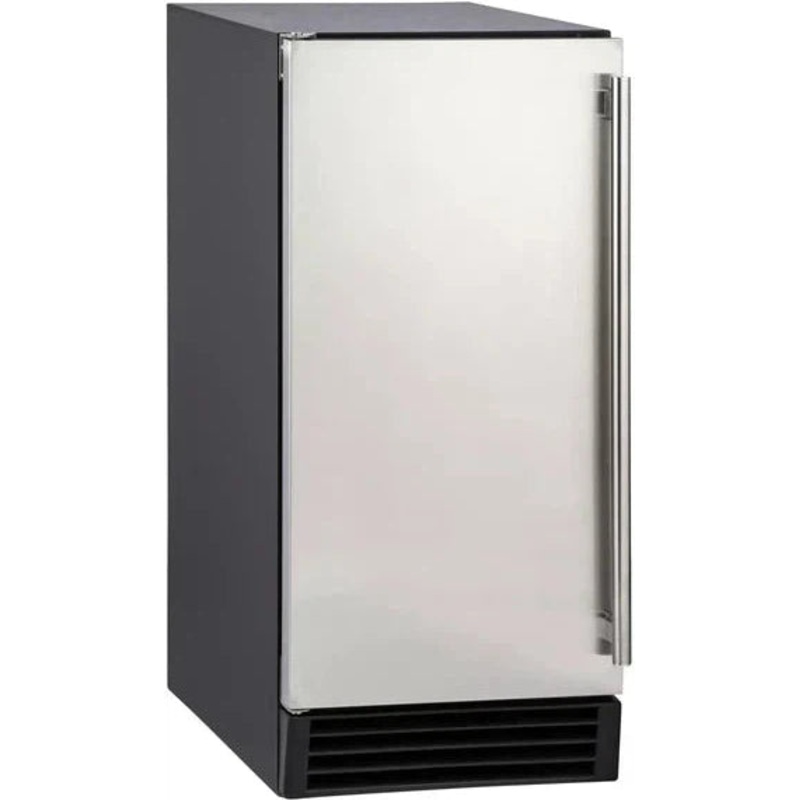 Maxx Cold - 50 lb Black Stainless Steel Premium ADA Indoor Self-Contained Ice Machine - MIM50P-ADA