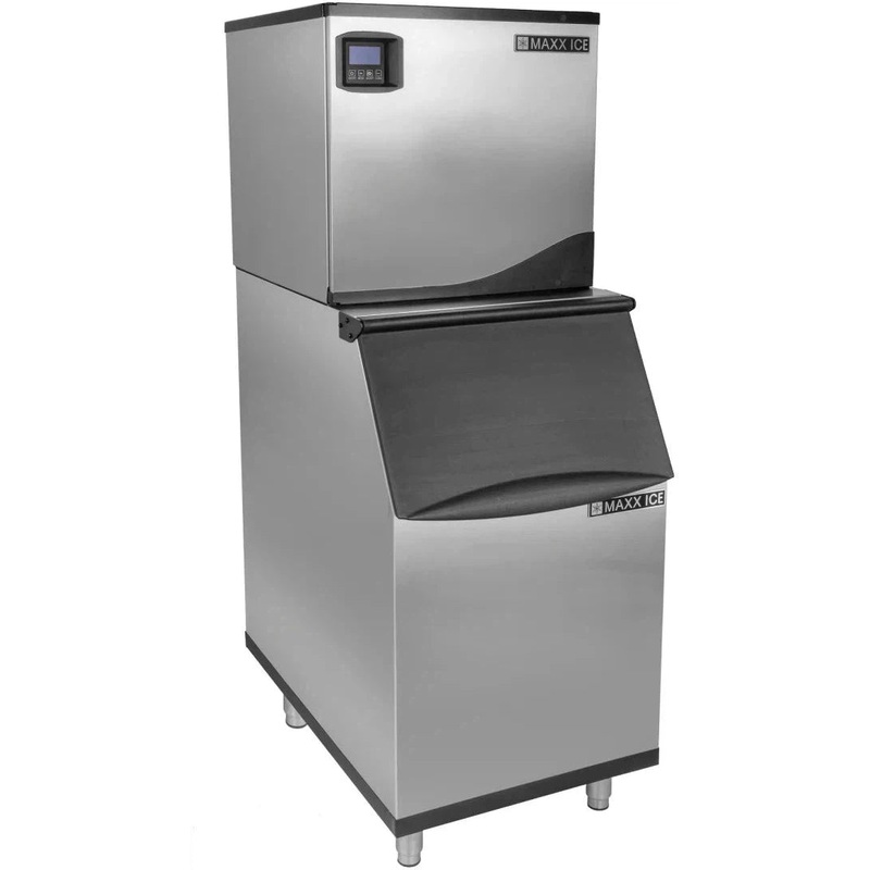 Maxx Cold - Intelligent Series 360 lb Stainless Steel Half-Dice Modular Ice Machine - MIM360N