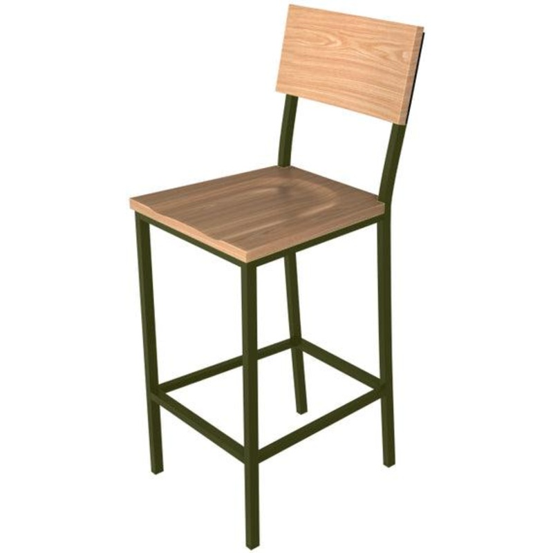 Tarrison - Addison Natural Seat and Back and Green Frame Barstool - ISA4303GRNA-KIT
