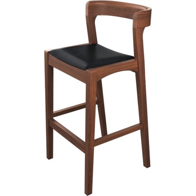 Tarrison - Bentley Walnut Wood Frame and COM Upholstery Barstool - ISG0203BWHCOM-KIT