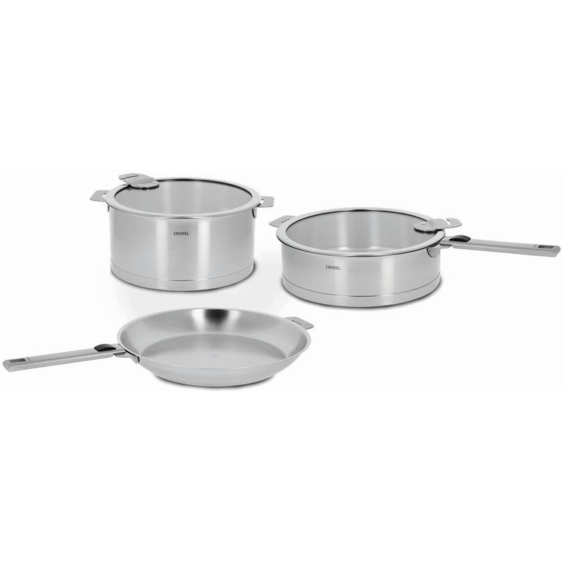 Cristel - 7-Piece Set Stainless Steel Cookware Set with Removable Handles - STQL7KSAS