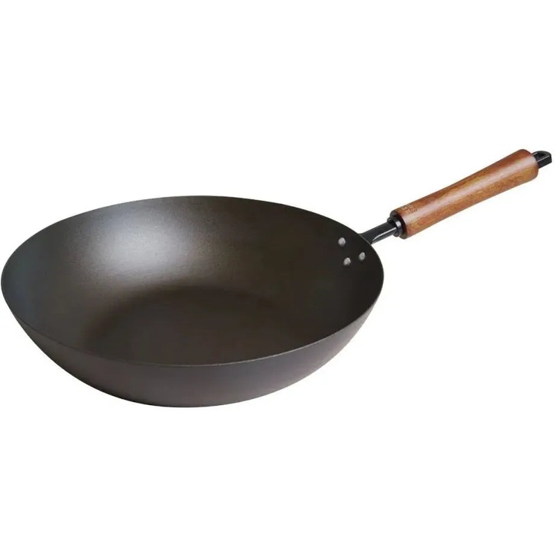 Joyce Chen - Classic Series 12" Black Carbon Steel Preseasoned Stir Fry Pan - J21-0512