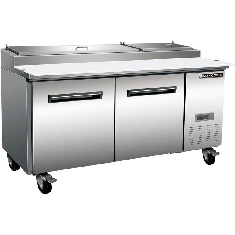 Maxx Cold - 70" Double Door Refrigerated Pizza Prep Table - MXCPP70HC