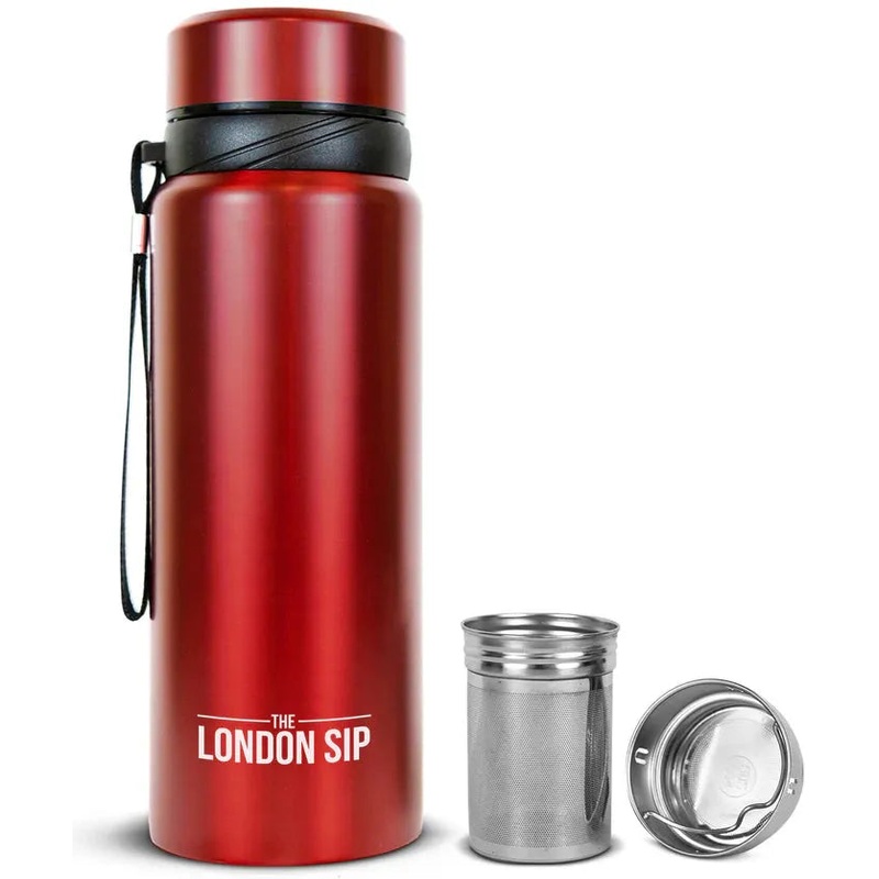 The London Sip - 25 Ounce Red Tea Infuser Bottle - TB25-R