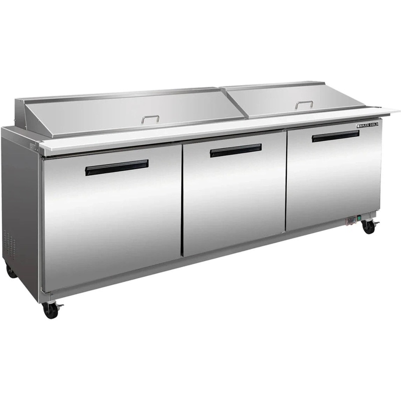 Maxx Cold - 72" Triple Door Megatop Refrigerated Prep Table - MXCR72MHC