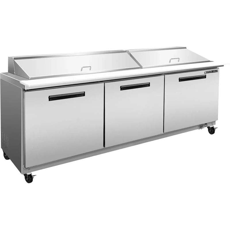 Maxx Cold - 72" Triple Door Refrigerated Sandwich Prep Table - MXCR72SHC