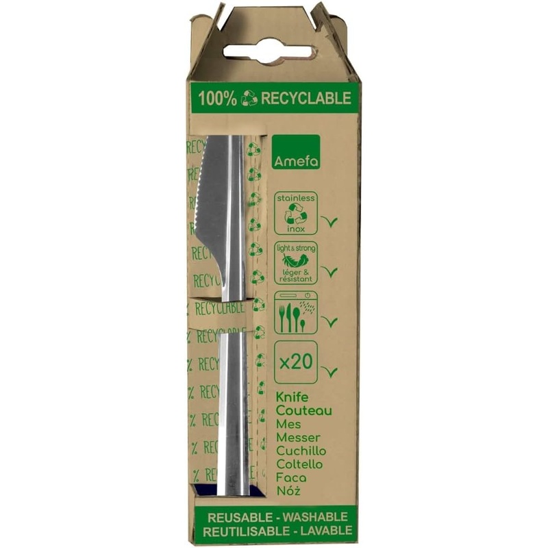 Amefa - Leaves Stainless Steel Flatware Set, 20 Pcs - 025905AG20BA1