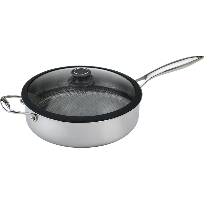 Black Cube Hybrid - 11" Quick Release Nonstick Saute Pan with Lid - BC728