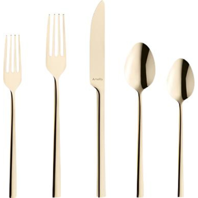 Amefa - Lou Laguiole Dallas Stainless Steel Champagne Flatware Set, 20 Pcs - 4107ZVTR20C09