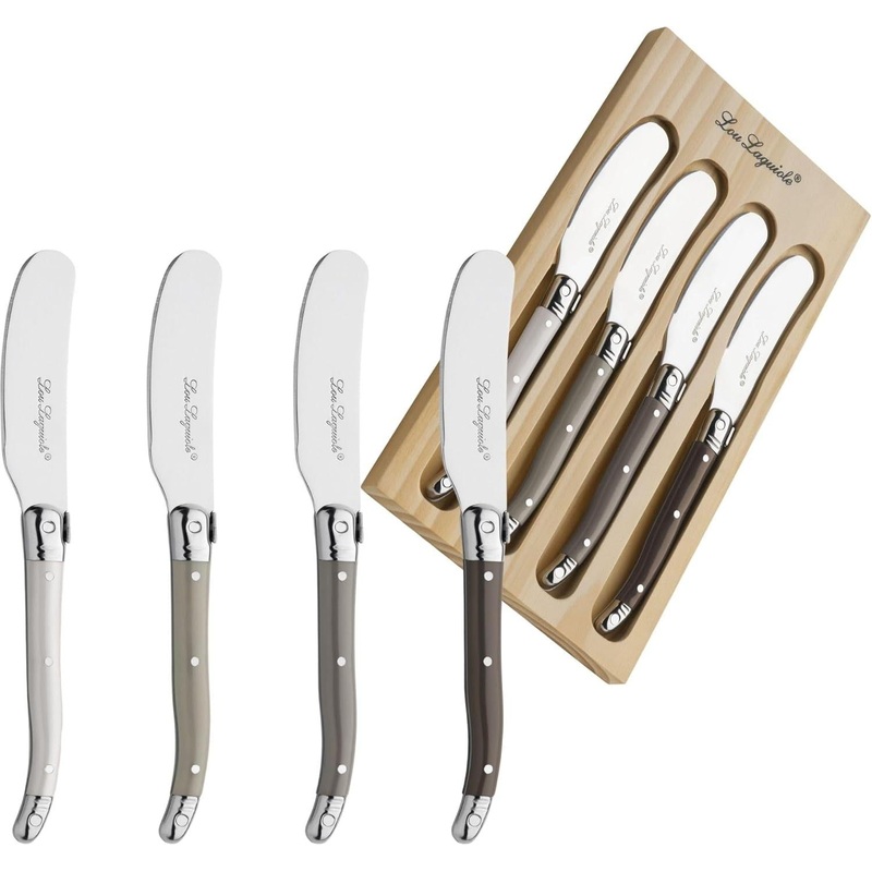Amefa - Lou Laguiole Tradition 4 Pcs Butter Spreader Set with Wooden Box - 2511MYWA00BB4