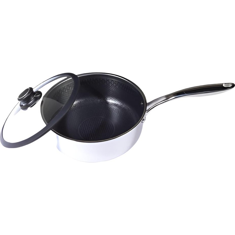 Black Cube Hybrid - CeramicQR 6.5" Quick Release Nonstick Saucepan with Lid - BCC2316