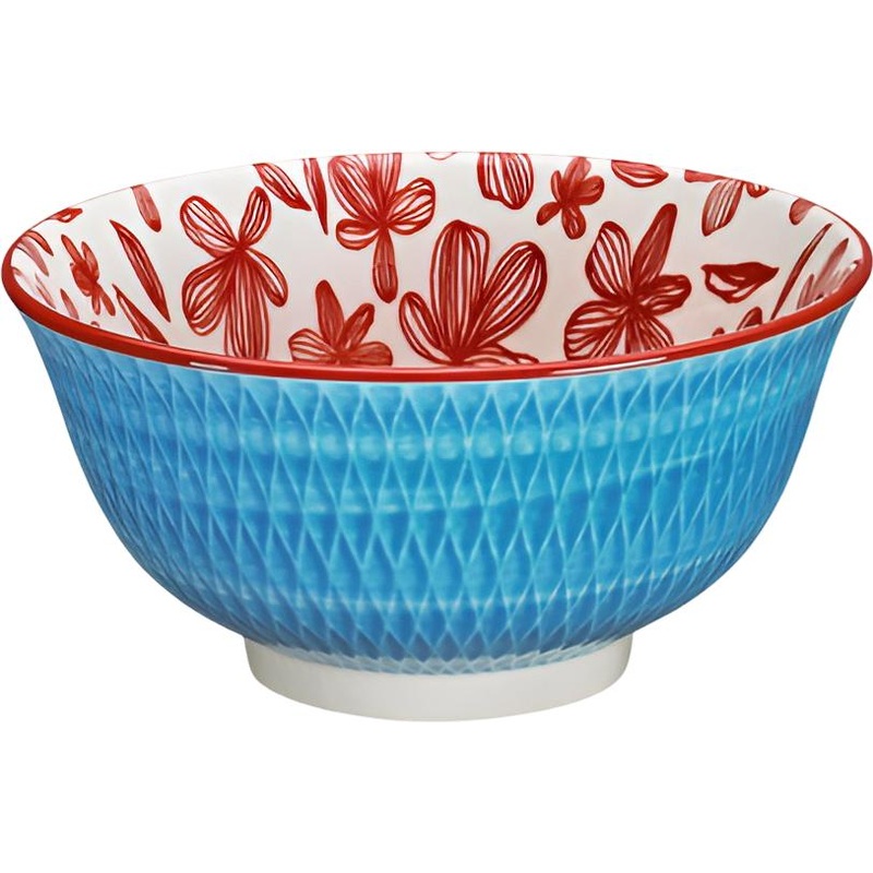 Cilio - Rhombuses 6" 17 fl. oz Blue Porcelain Bowl - C107784