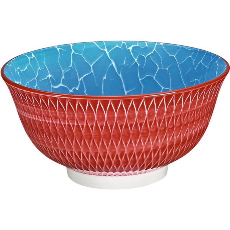 Cilio - Rhombuses 6" 17 fl. oz Red Porcelain Bowl - C107791