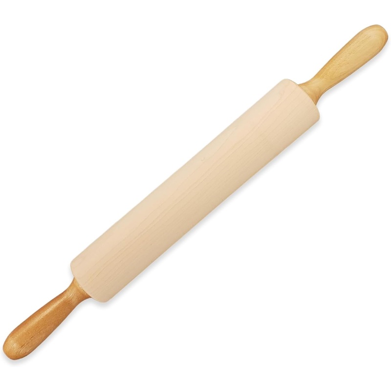 Frieling - 12" x 2.4" Maple Classic Rolling Pin with Handles - 3033