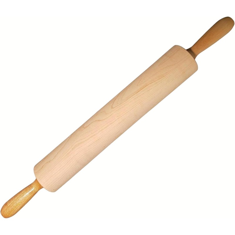 Frieling - 15" x 2.75" Maple Classic Rolling Pin with Handles - 3034