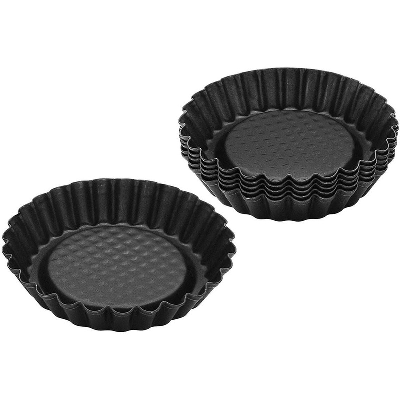 Zenker - 4" Metallic Black Nonstick Mini Tart Pans, Set of 6 - Z6531