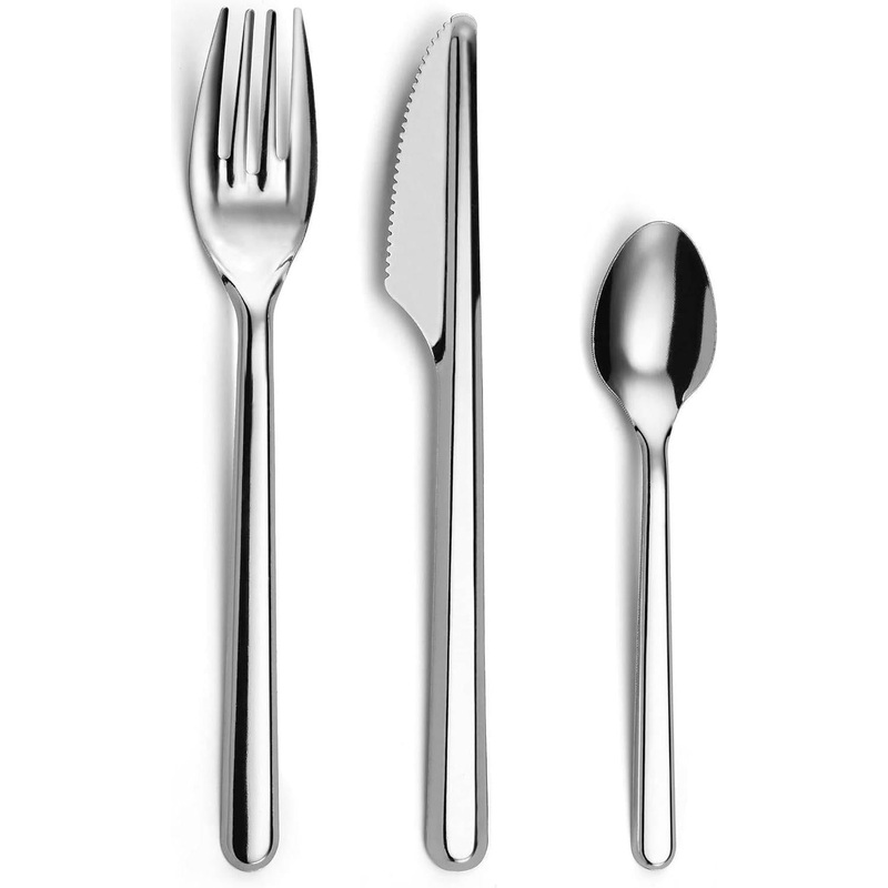 Amefa - Leaves Stainless Steel Cutlery, Set of 18 Travel 3 Pieces - 025905HC18AB1