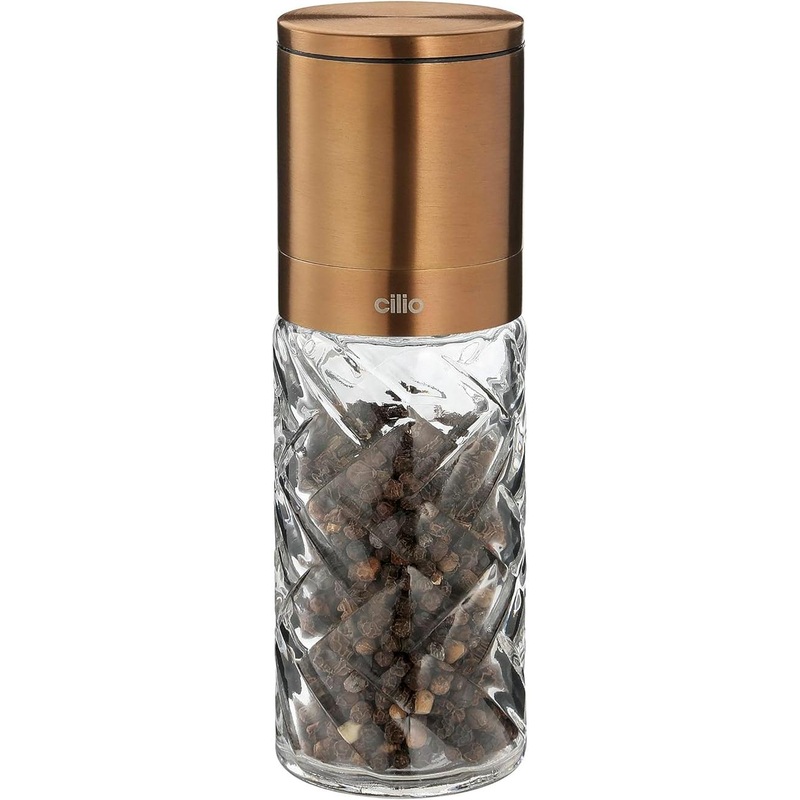 Cilio - Cristallo 6.7" Copper Glass and Stainless Steel Salt or Pepper Mill - C613568
