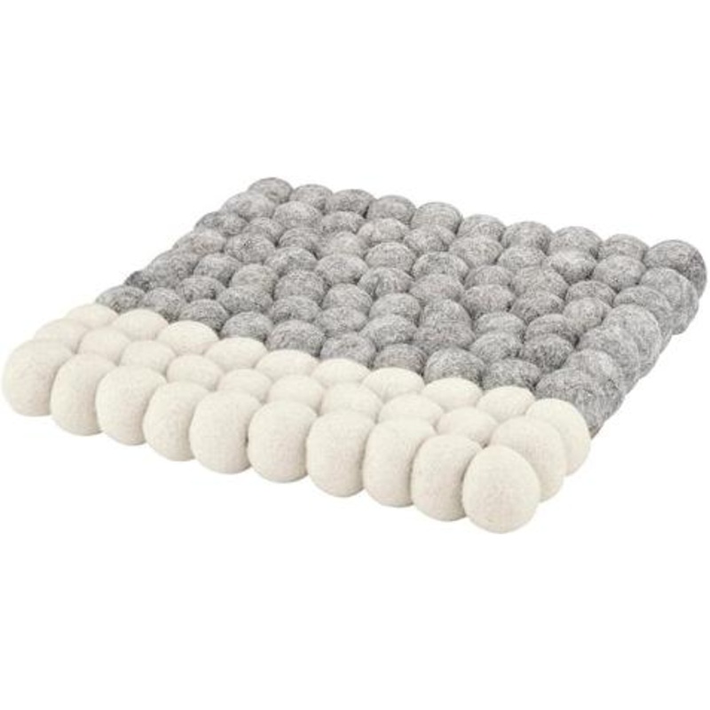 Cilio - Lana Due 8.25" Square Gray/White Wool Trivet - C470437
