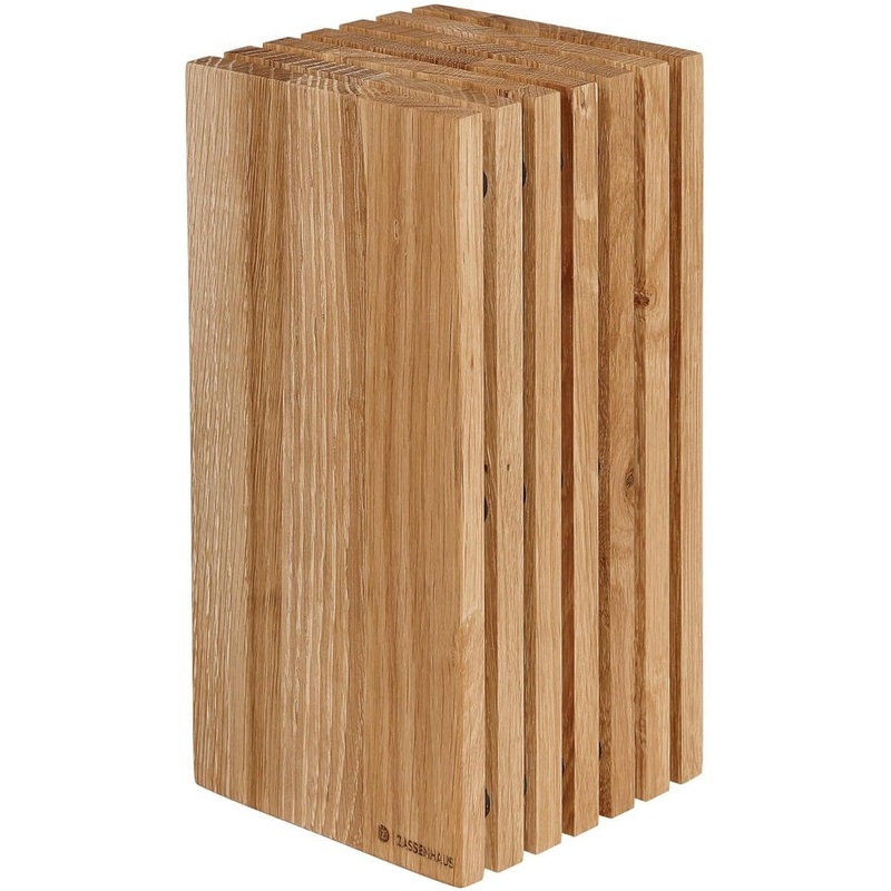 Zassenhaus - 5.4" Oak Wooden Slotted Knife Block with 12 Knife Storage - M078176