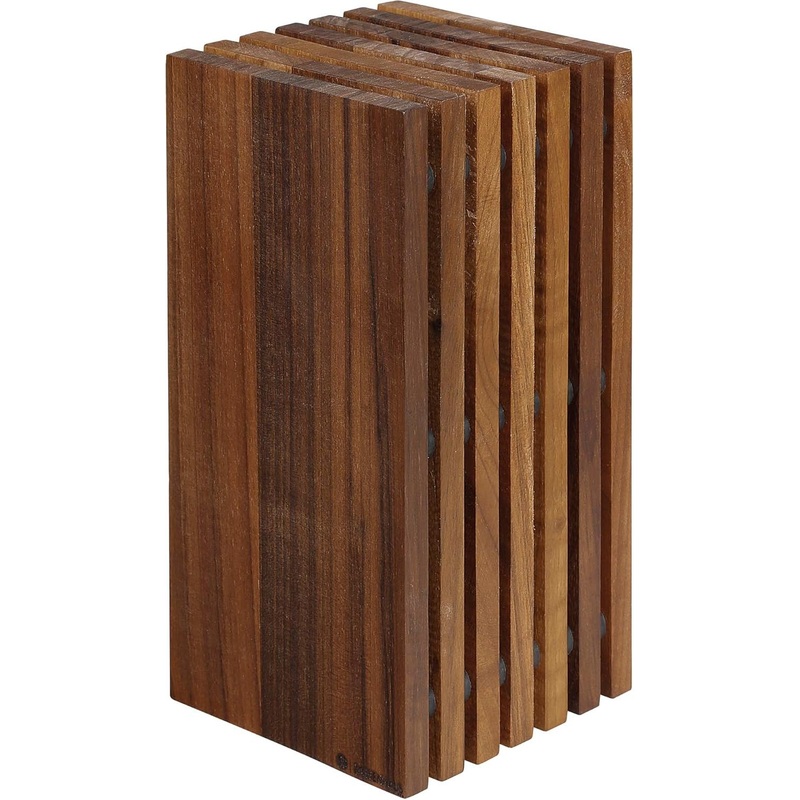 Zassenhaus - 5.4" Walnut Wooden Slotted Knife Block with 12 Knife Storage - M078183