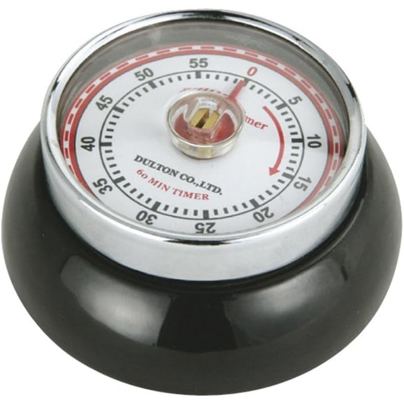 Zassenhaus - Retro 2.75" Black Magnetic 60 Minute Kitchen Timer - M072310