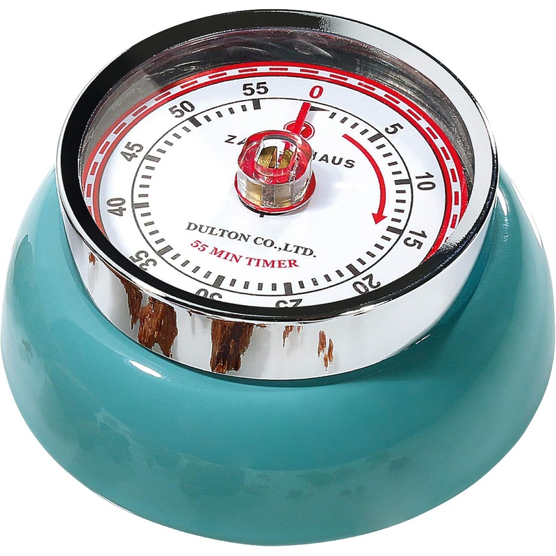 Zassenhaus - Retro 2.75" Teal Magnetic 60 Minute Kitchen Timer - M071825