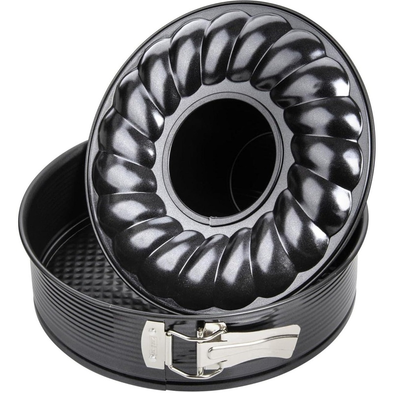 Zenker - 10" Non-Stick Carbon Steel Springform Pan with No PFAS, 2 Bases, Standard and Bund - Z6559
