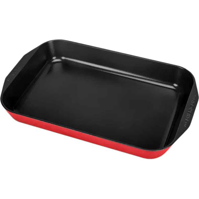 All American - 20.5" x 13" Red Tomato Cast Aluminum Non-Stick Roast & Bake Pan - PF5250ARD