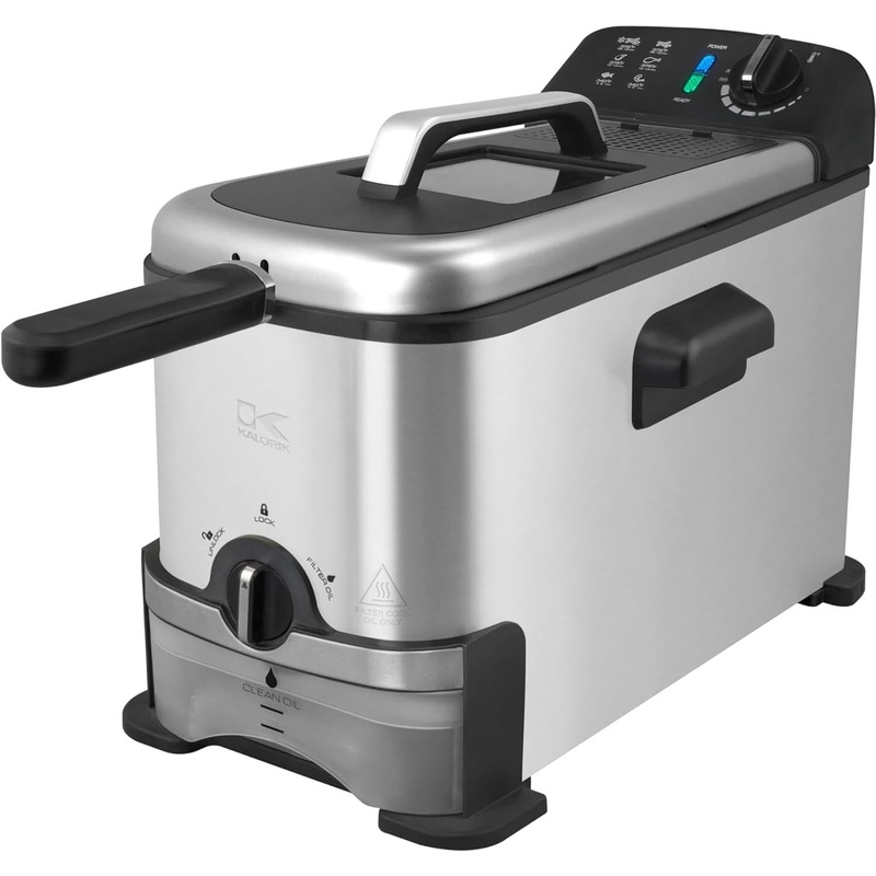 Kalorik - 3 L Stainless Steel Deep Fryer with Oil Filtration - FT43721BK