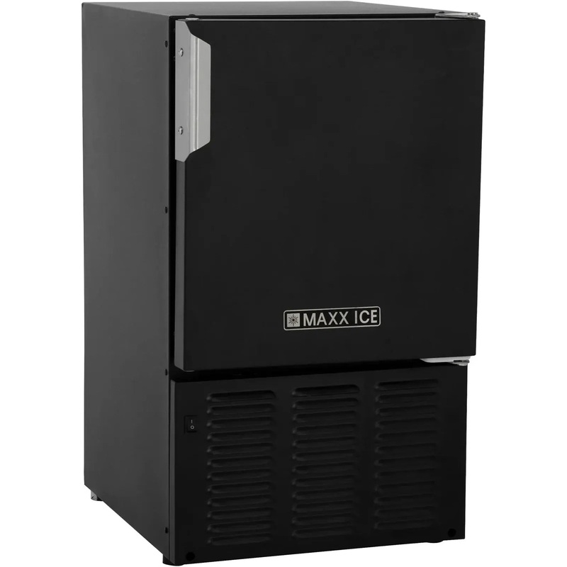 Maxx Ice - 120V 25 lbs Black Compact Marine Ice Machine/Boat and RV Ice Maker - MMAR25B