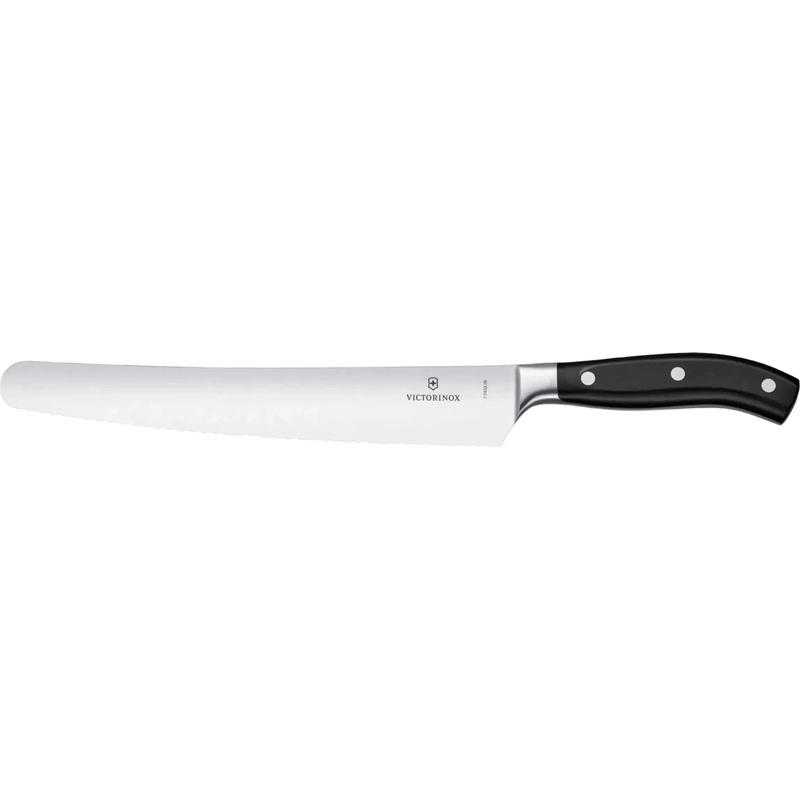 Victorinox - 10.25" Curved Serrated Blade Black Bread & Pastry Knife - 7.7433.26G