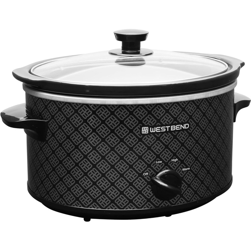West Bend - 6 QT Ceramic Black Manual Slow Cooker - SCWB6QPTBK13