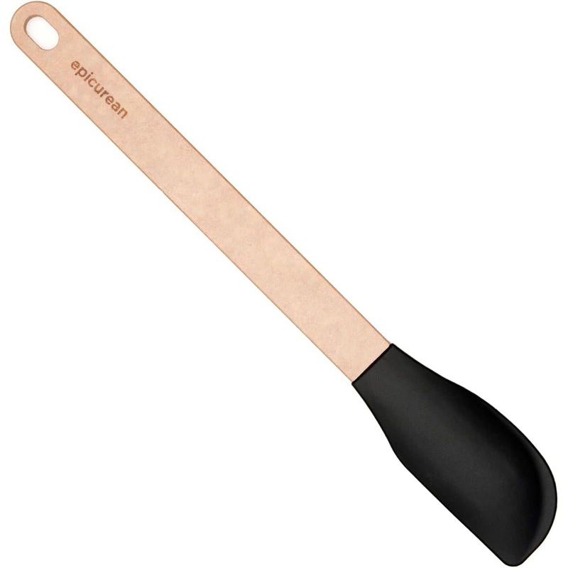 Epicurean - 12.5" Silicone Series Utensils, Small Spatula, Natural + Black with 1/4" Profile - 023-108010320