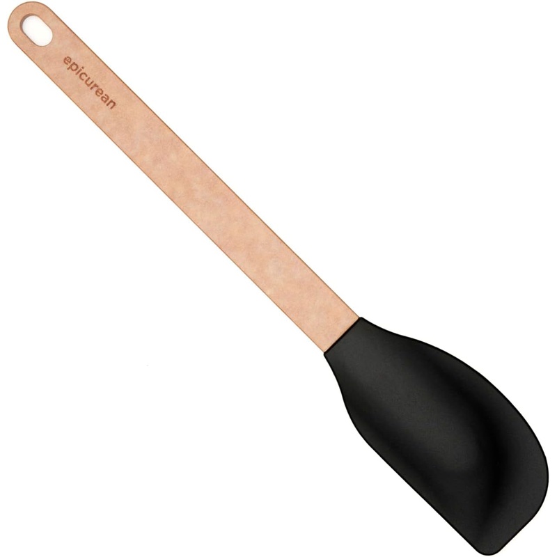 Epicurean - 12.75" Silicone Series Utensils, Large Spatula, Natural + Black with 1/4" Profile - 023-308010320