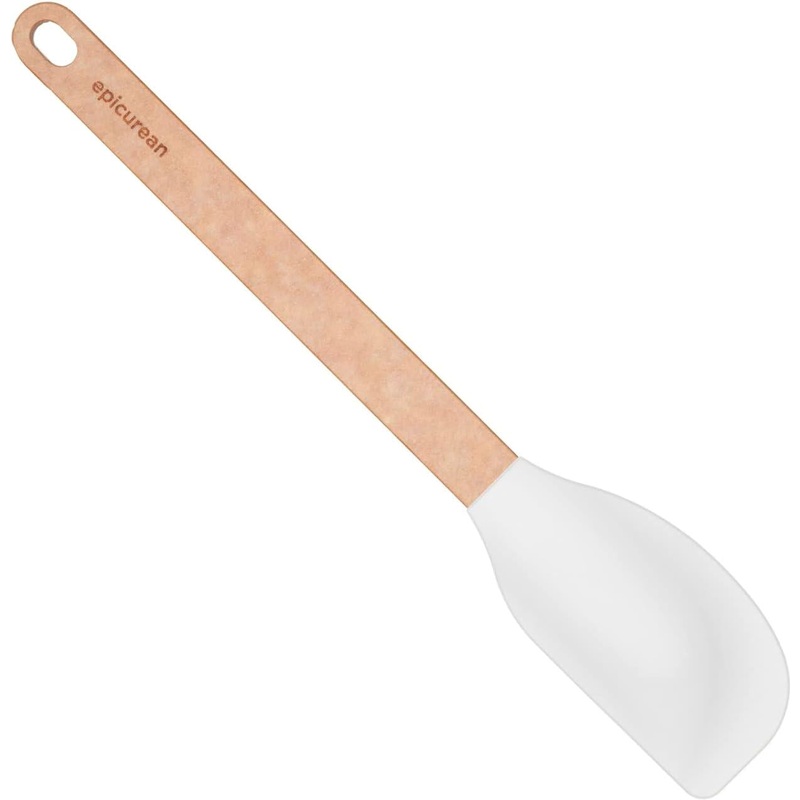 Epicurean - 12.75" Silicone Series Utensils, Large Spatula, Natural + White with 1/4" Profile - 023-308010720