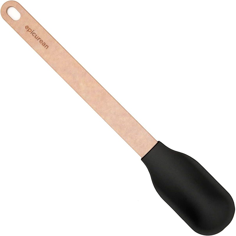 Epicurean - 13" Silicone Series Utensils, Small Spoonula, Natural + Black with 1/4" Profile - 023-408010320