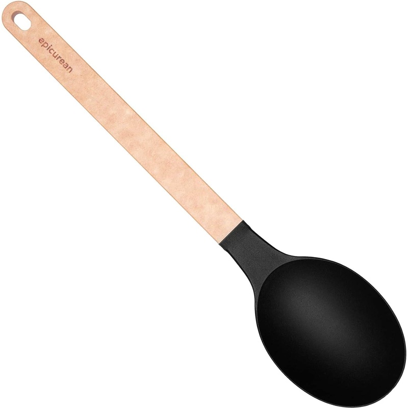 Epicurean - 14" Gourmet Series Utensils, Large Spoon, Natural + Black with 1/4" Profile - 016-001010320