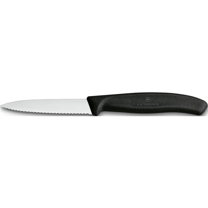Victorinox - Black 3.25" Swiss Classic Serrated Blade Paring Knife, Pack of 24 - 6.7633-X3